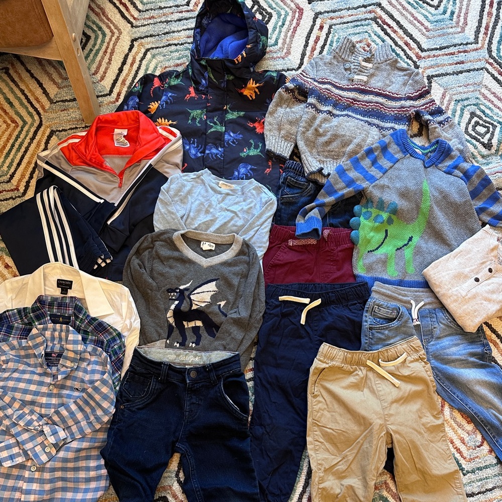 Cat & Jack Kids Mixed Bottoms and Tops Pack - Navy, Khaki, Burgundy, Gray
